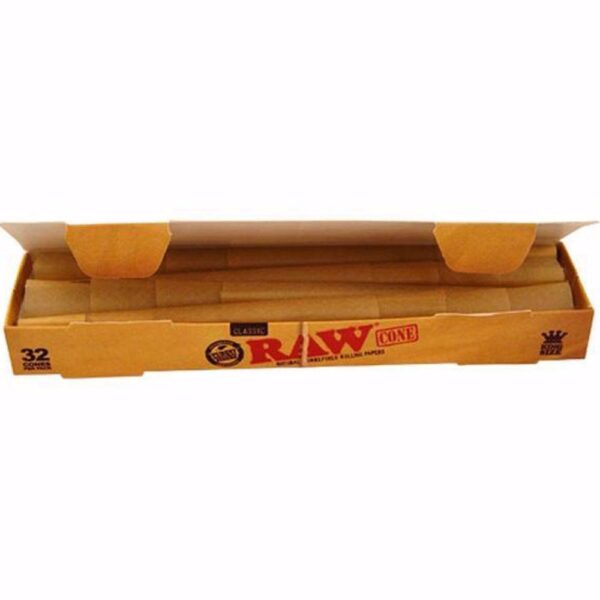 0001147_raw-classic-king-size-pre-rolled-cones-32-pack RAW CLASSIC KINGSIZE PRE ROLLED CONE 32PC PER BOX