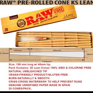 RAW PRE ROLLED CONE KINGSIZE LEAN