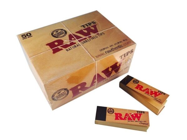 s-l1000-3 RAW Booklet Tips Original Rawthentic Rolling Regular Tips (17mm) Raw rolling paper Tips