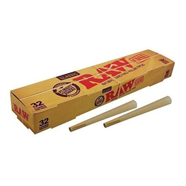 s-l1600 RAW CLASSIC KINGSIZE PRE ROLLED CONE 32PC PER BOX