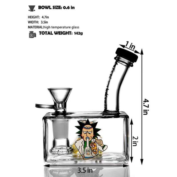 GLASS BONG MINI RICK AND MORTY 12CM