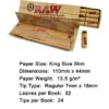 37889f69-a36e-4c59-9379-52a3e9881fe7 RAW CLASSIC CONNOISSEUR KINGSIZE SLIM + PRE-ROLLED TIPS