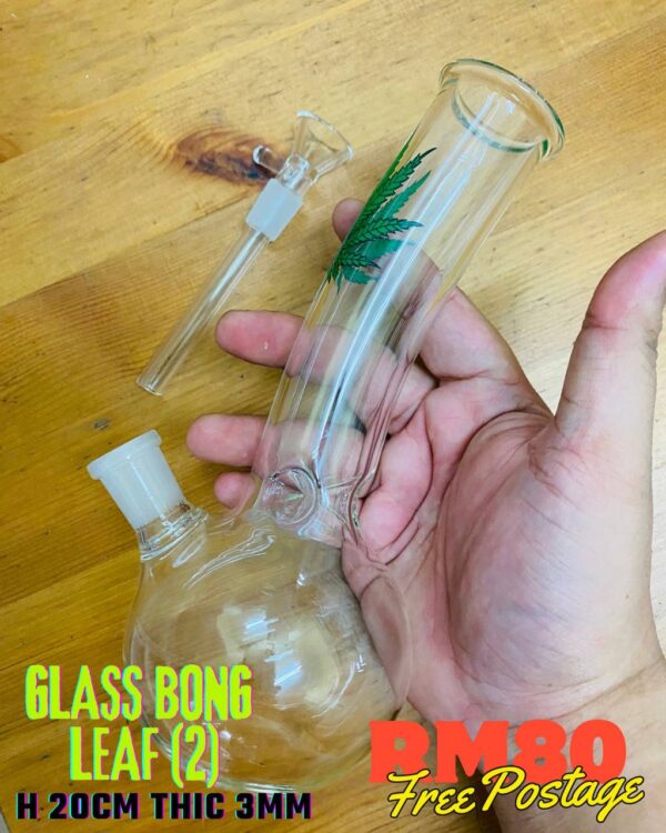 GLASS BONG LEAF 2 20CM