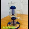 GLASS BONG DOUBLE FILTER BLUE STRAIGHT 32CM