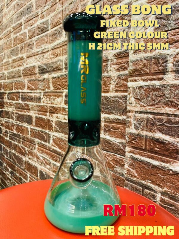 GLASS BONG FIXED BOWL 21CM
