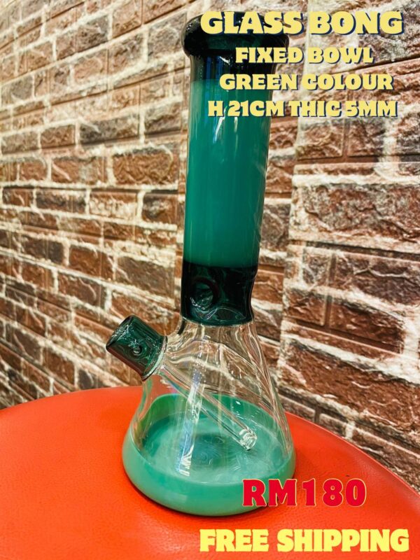 GLASS BONG FIXED BOWL 21CM