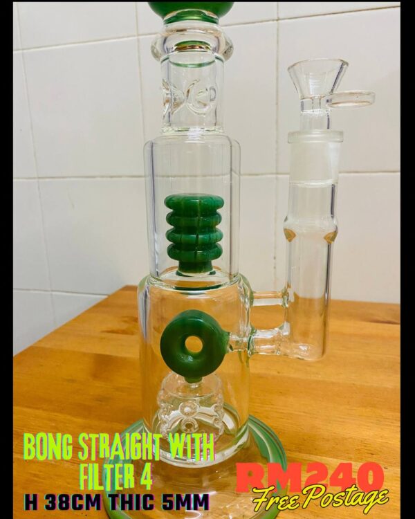 GLASS BONG STRAIGHT WITH FILTER 4 38CM