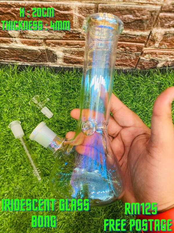 GLASS BONG IRIDESCENT 20CM
