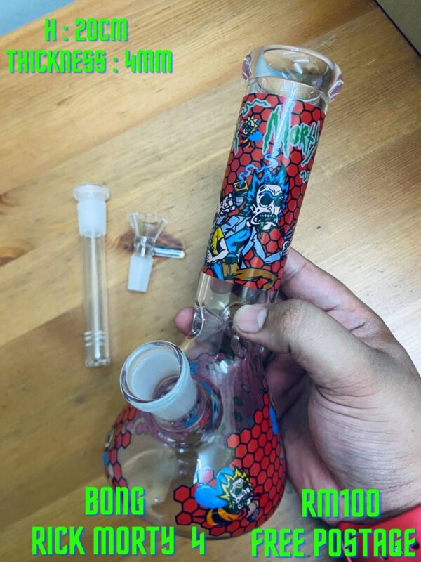 GLASS BONG RICK MORTY 4 20CM