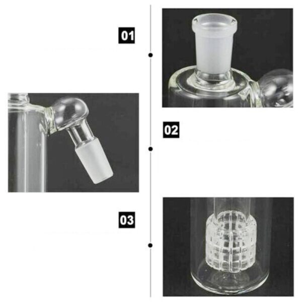 14mm ASH CATCHER 45/90 Degree Glass Water Bong Thick Pyrex Glass Bubbler