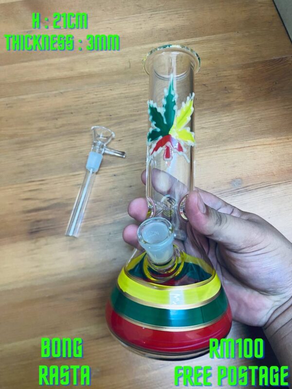 GLASS BONG RASTA 21CM