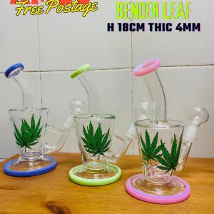 GLASS BONG MINI BENDER LEAF 18CM