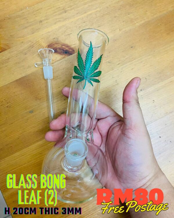 GLASS BONG LEAF 2 20CM