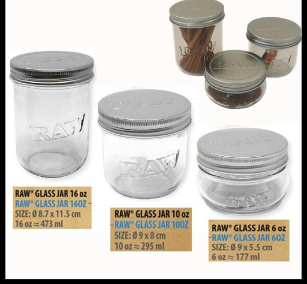 99928b56-b4d8-4f38-a7e0-3edec6f350e4 RAW Mason Glass Jar 6,10,16 oz