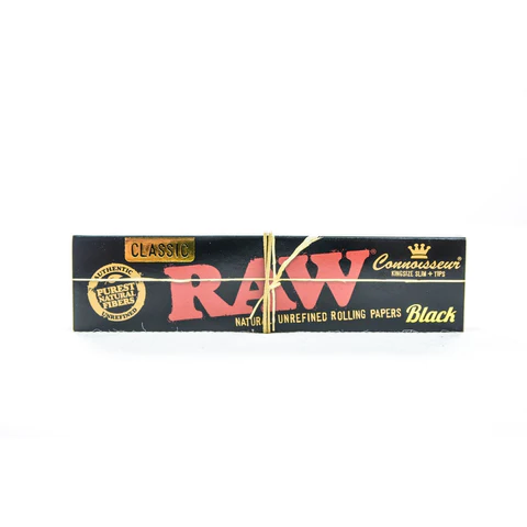 Rawthentic Black Classic Connoisseur King Size Slim Rolling Papers & Tips 110mm - Image 6