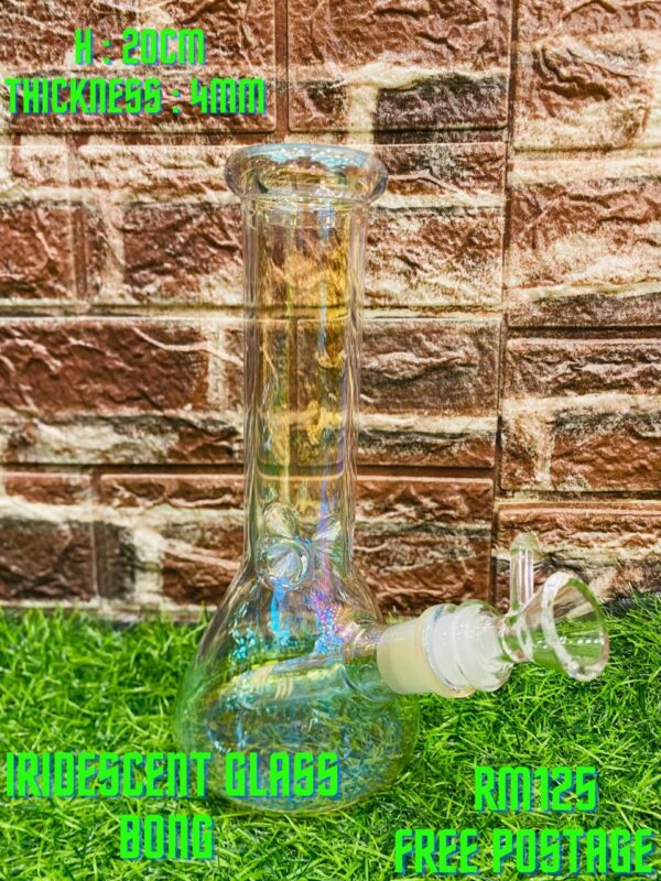 GLASS BONG IRIDESCENT 20CM