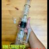 GLASS BONG STRAIGHT WITH DOUBLE FILTER XL 2 47CM