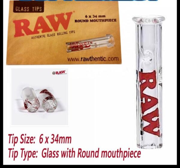 aa002370-07f0-49e4-b2b0-ebede7e90fe2 RAW Glass Filter Tip Mouthpiece (Flat / Round) for Rolling Papers