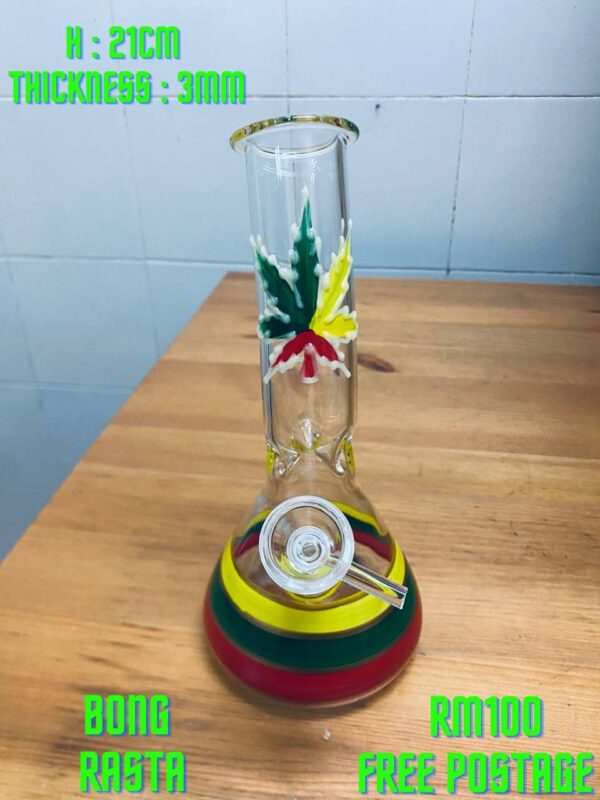 GLASS BONG RASTA 21CM