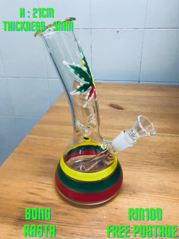 GLASS BONG RASTA 21CM