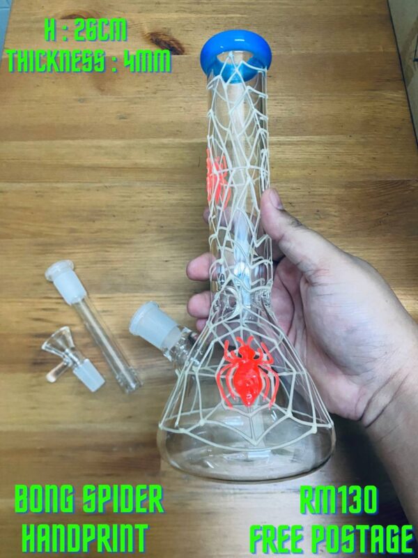 GLASS BONG SPIDER HANDPRINT 26CM