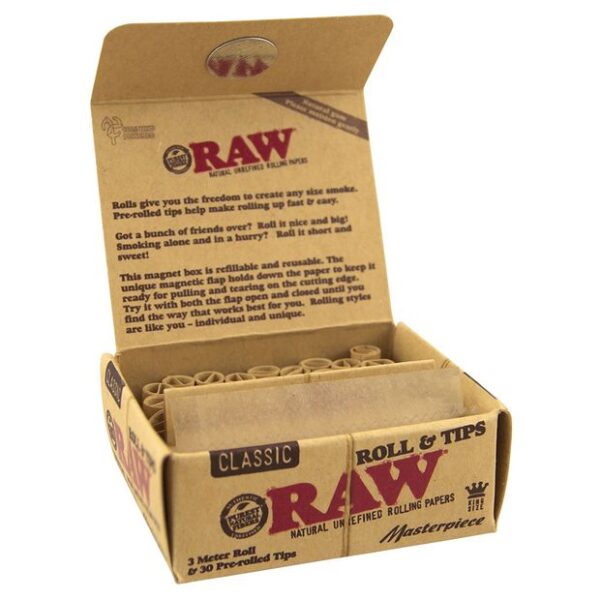 Raw Masterpiece - 3m Rolls + 30 Pre-Rolled Tips