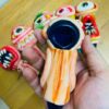 3D Evil Monster Face Hand Printing SPOON GLASS PIPE 5" (Random Design)