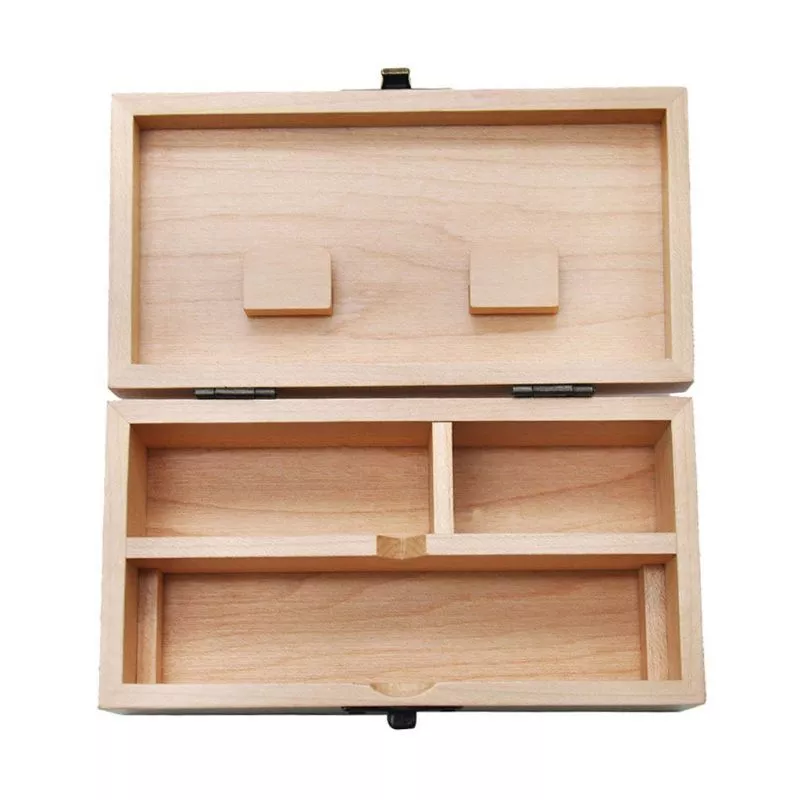 Wooden Stash Box With Rolling Tray Natural Handmade Wood and Herbal Storage Box For Rolling (5.35*2.79*1.96inch) - Image 9
