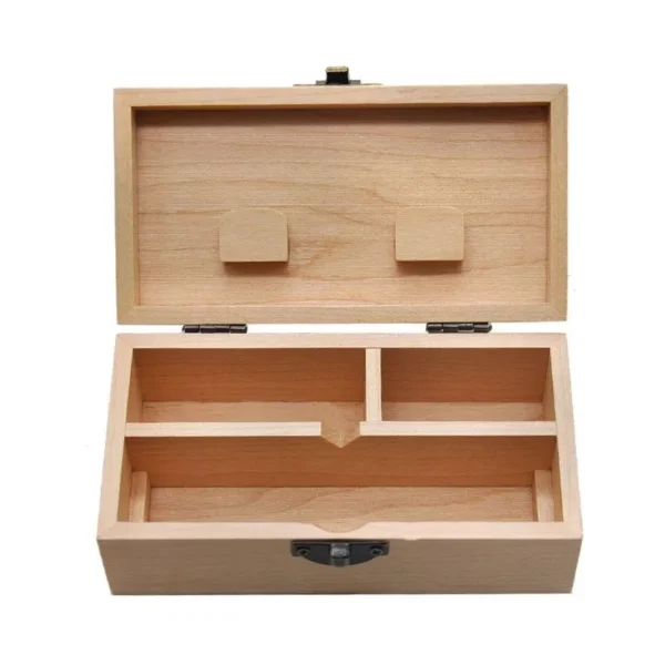 IMG_0341 Wooden Stash Box With Rolling Tray Natural Handmade Wood and Herbal Storage Box For Rolling (5.35*2.79*1.96inch)
