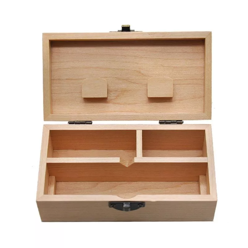 Wooden Stash Box With Rolling Tray Natural Handmade Wood and Herbal Storage Box For Rolling (5.35*2.79*1.96inch) - Image 5