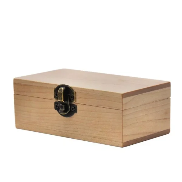 IMG_0346 Wooden Stash Box With Rolling Tray Natural Handmade Wood and Herbal Storage Box For Rolling (5.35*2.79*1.96inch)