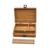 ￼Wooden Stash Box With Rolling Tray Natural Handmade Wood  and Herbal Storage Box For Rolling (6.81*4.72*1.96inch)
