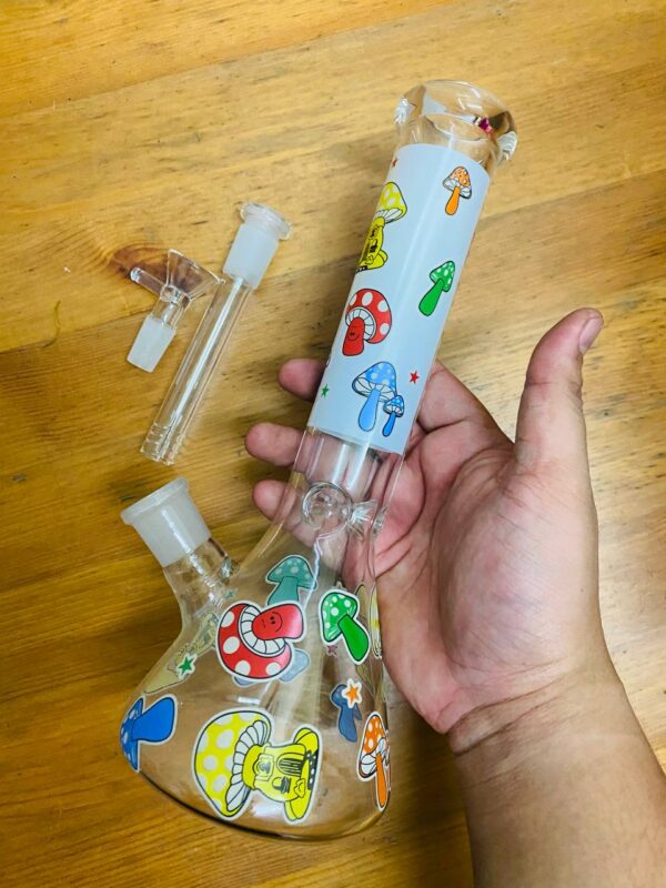 GLASS BONG BEAKER MUSHROOM 23CM