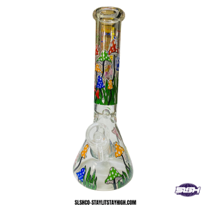 GLASS BONG BEAKER MUSHROOM 2 23CM