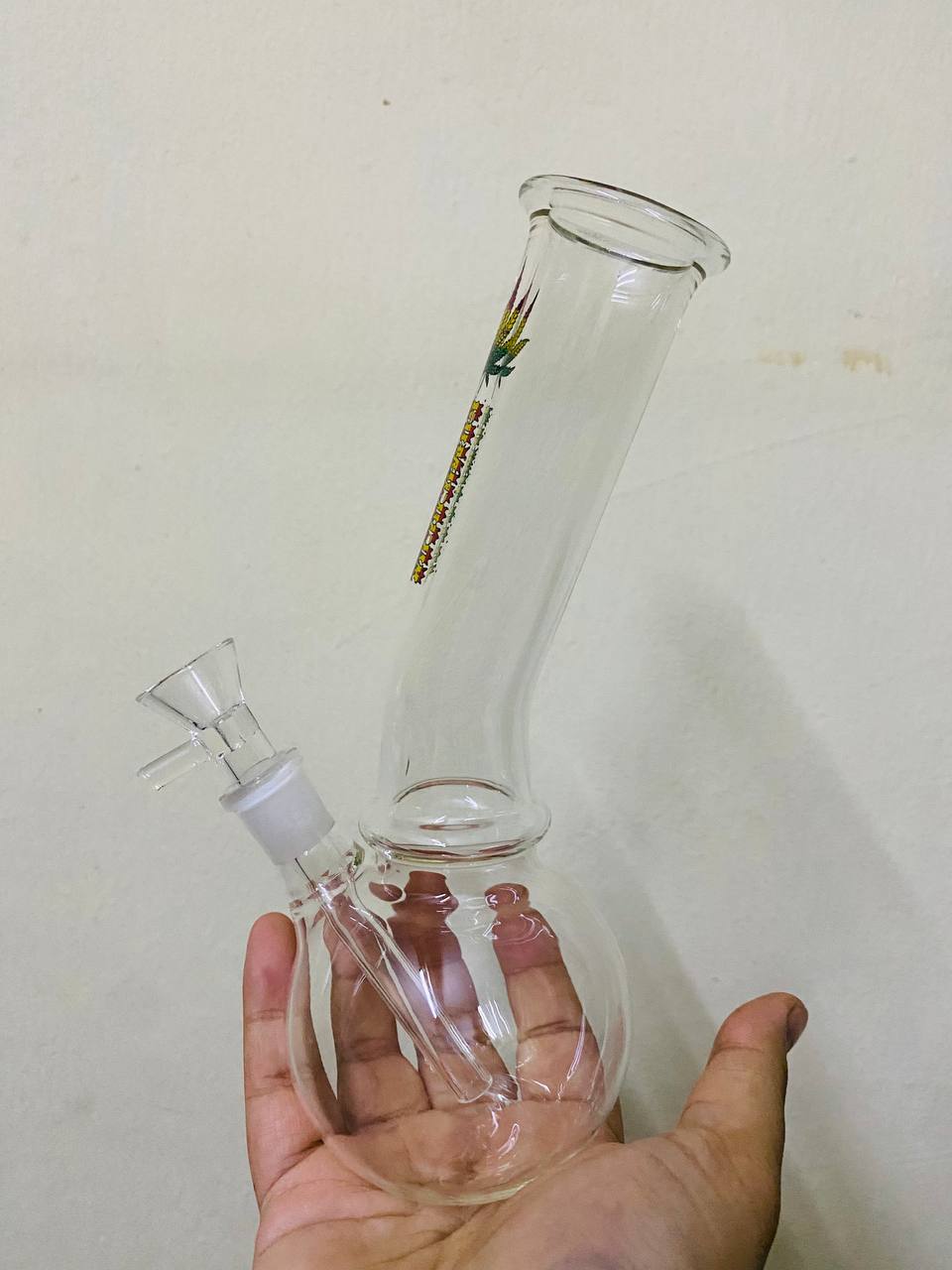 GLASS BONG LEAF RASTA GOMICOCOP 20CM - Image 5