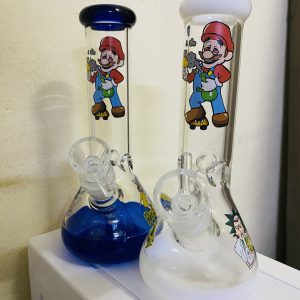 GLASS BONG RICK MORTY AND FRIENDS (SUPER MARIO) 20CM