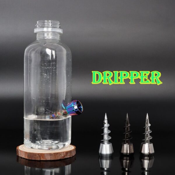 Screw-Shaped Juice Adapter 23mm | Food-Grade Metal Dripper | Triple-Color for Drink Dispenser