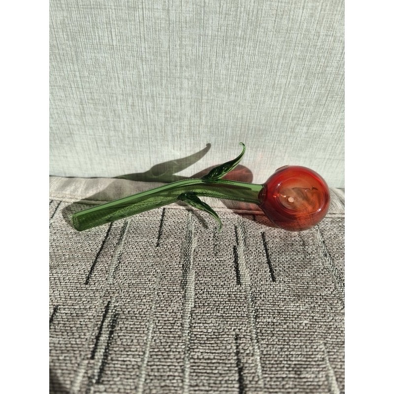 Handcrafted Glass Rose Art Pipe - Image 3