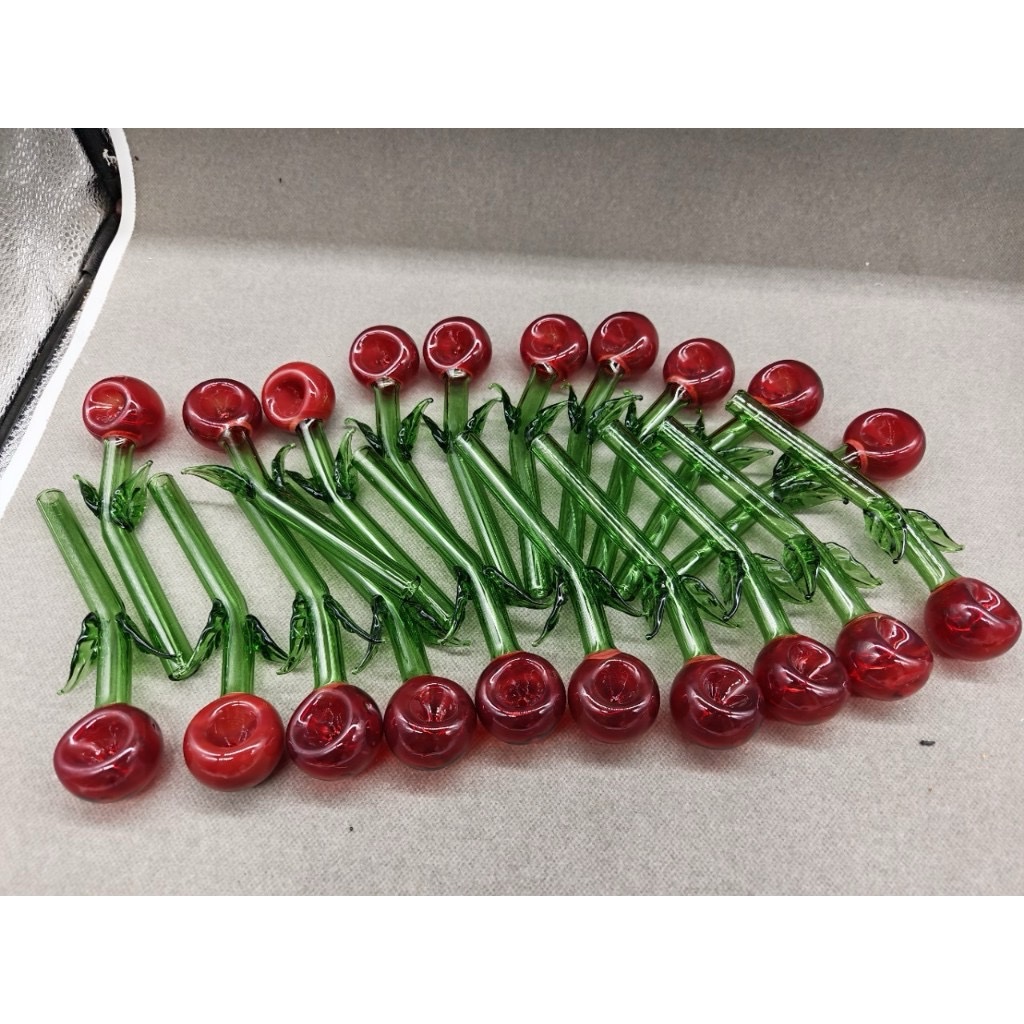 Handcrafted Glass Rose Art Pipe - Image 7