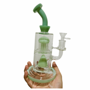 GLASS BONG JADE FROST DUAL PERC BUBBLER  25CM