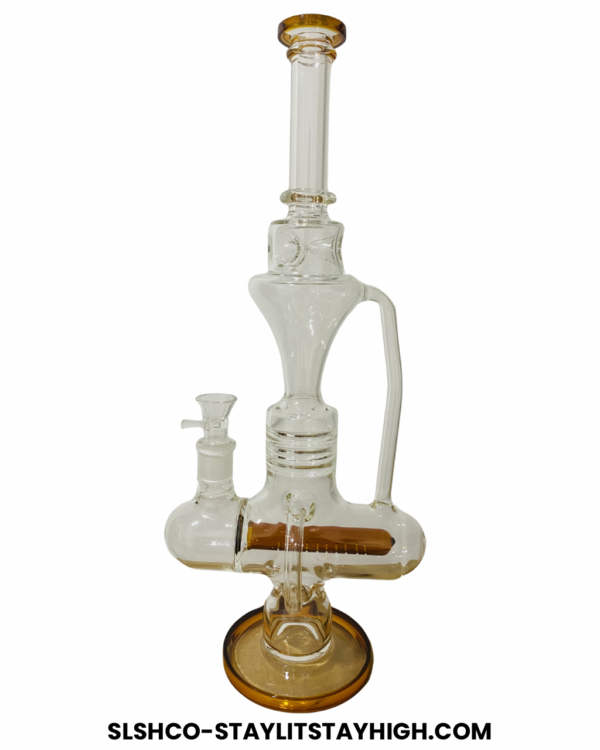 slshco-staylitstayhigh-com-1 GLASS BONG GOLDEN LOOP RECYCLER PERCOLATOR (MULTI-CHAMBER) 43CM