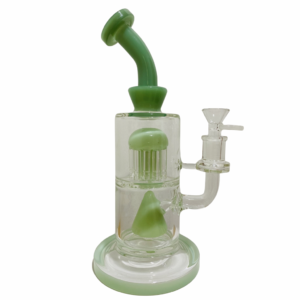GLASS BONG JADE FROST DUAL PERC BUBBLER  25CM