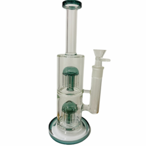 GLASS BONG INFINITY DUAL PERCOLATOR BUBBLER 31CM