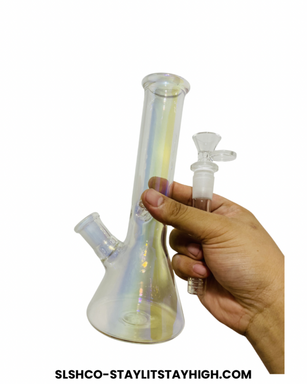 GLASS BONG IRIDESCENT (3) 20CM