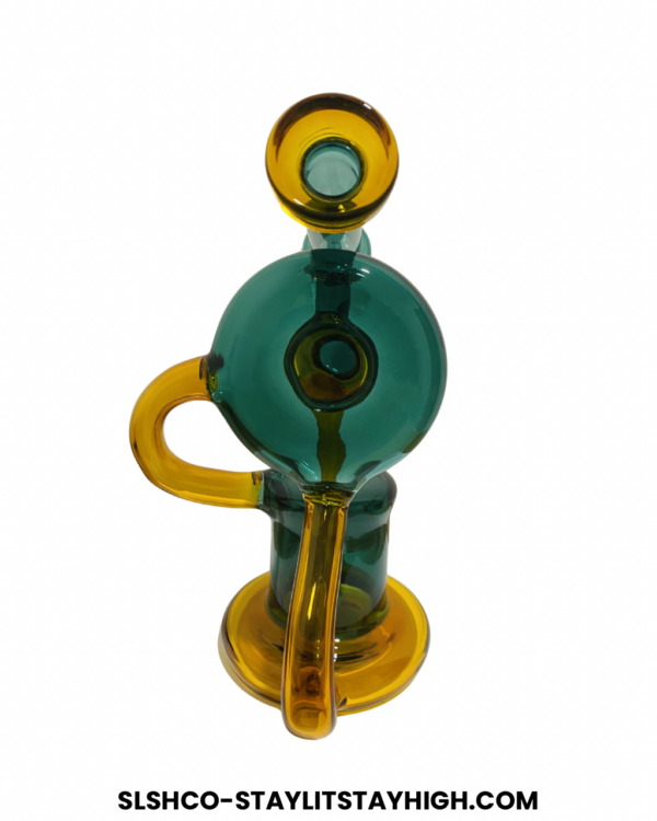 GLASS BONG PRISM LOOP RECYCLER BUBBLER 18CM