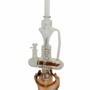 GLASS BONG GOLDEN LOOP RECYCLER PERCOLATOR (MULTI-CHAMBER) 43CM