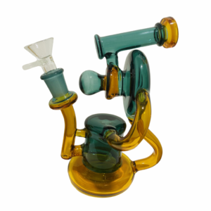 GLASS BONG PRISM LOOP RECYCLER BUBBLER 18CM