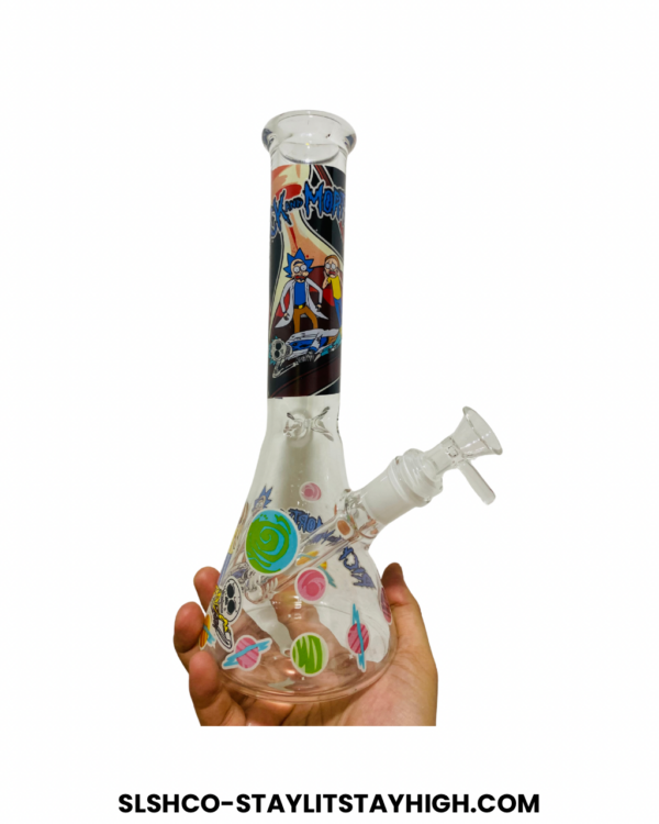 slshco-staylitstayhigh-com-4-28 GLASS BONG RICK MORTY 5 27CM
