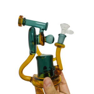 GLASS BONG PRISM LOOP RECYCLER BUBBLER 18CM