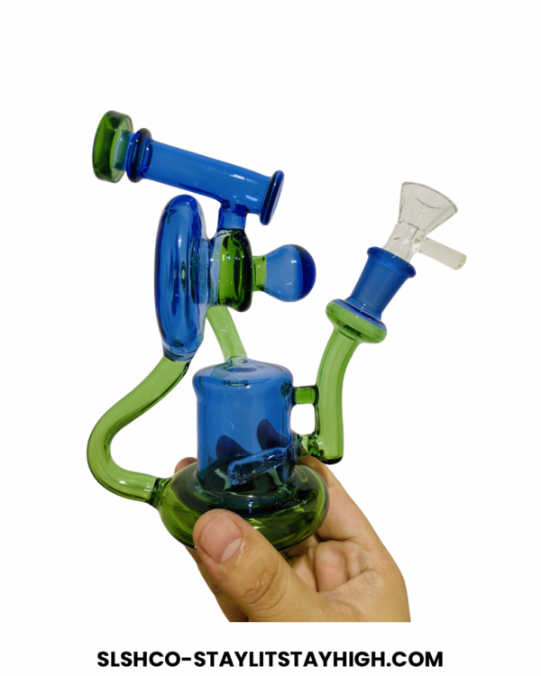 GLASS BONG PRISM LOOP RECYCLER BUBBLER 18CM